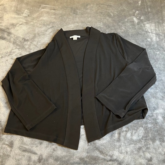 Calvin Klein Black Open Front Blazer Sweater Office Career Womens Extra Large - Picture 1 of 8